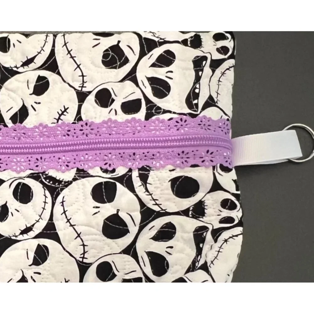 Jack Skellington Nightmare Before Christmas Quilted Makeup Bag Pouch Case Tote